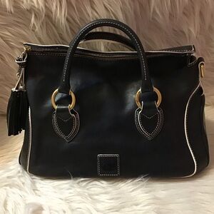 Dooney & Bourke Black Satchel with Gold Accents